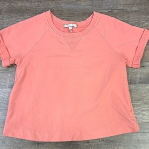 🌺 Eri + Ali Coral Short-Sleeve French Terry Top Size Small